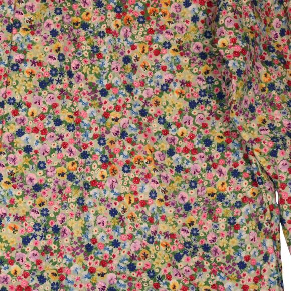 Floral Button Down Shirt Womens 2XL Colorful Long Sleeve Collared Blouse Light - Picture 4 of 12